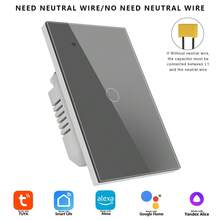 1个UL认证智能触摸开关，DS-121JL WiFi蓝牙墙壁开关，兼容Alexa、Yandex Alice、Tuya，1/2/3/4位白色/黑色，支持单线和零线，9mm钢化玻璃面板，APP远程语音控制定时家居照明 - 彩色 - 查看 20