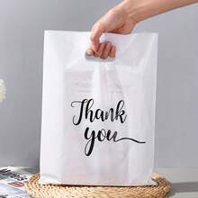 100 Thank You Gift Bags - Durable And Reusable, With Strong Handles, Suitable For Corporate And Holiday Gifts, Event Expressions, Thanksgiving Giveaways, Elegant Packaging, Black Cursive Font And Fashionable Handwritten Design - 彩色 - 查看 2