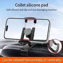 Adjustable Automobile Phone Cradles 1PC Universal Swivel Dashboard Cell Phone Holder 360 Degree Adjustable Car Holder Clip Easy Installation Compact Design Compatible With IPhone Android Phone Birthday Family Friends Car Accessories Car Phone Holder Valentine's Day Gift Birthday Gift - Black - View 5
