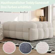 Upholstered Bed, 2-In-1 Footstool, Pull-Out Sofa Bed, Single Bed, Puffy Bed, Teddy Fabric, Beige - Beige - View 1