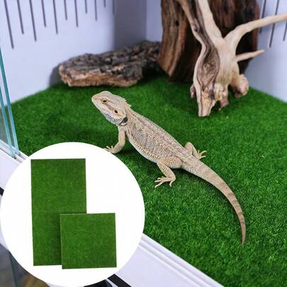 1pc Trimable Artificial Turf Grass Mat, Suitable For Reptile Terrariums, Artificial Moss Grass Mat For Climbing Boxes, Reptile Enclosure Substrate, Decor For Lizards, Geckos, Snakes Etc. All Seasons