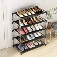 1pc 9/6/3 Tier Vertical Shoe Rack, Space Saving Narrow Shoe Organizer, Small Shoe Rack DIY Freestanding For Entryway Closet Hallway, Easy Assembly Sturdy Structure, Black & White Plastic Material - Multicolor - View 6
