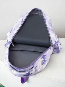 New Stylish Camouflage Backpack, Versatile Large Capacity Casual Lightweight Backpack Suitable For Various Occasions - Purple - View 4