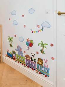 1张壁纸 - [动物、3D恐龙、狮子] 男孩儿童房装饰 家居自粘婴儿房装饰 女孩房装饰壁纸 可移除墙贴 适用于客厅、女孩卧室墙面装饰、窗户贴纸 - 可爱创意墙面艺术 儿童房装饰 卧室装饰 - 彩色 - 查看 2