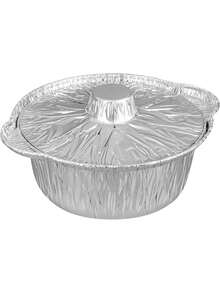 -Foil Lux - Sartenes y tapas de 34 onzas, 10 ollas desechables con tapas, listas para horno, compatibles con estufas, sartenes de aluminio para hornear, congelables, para acampar al aire,40807826 - Multicolor - Ver 2