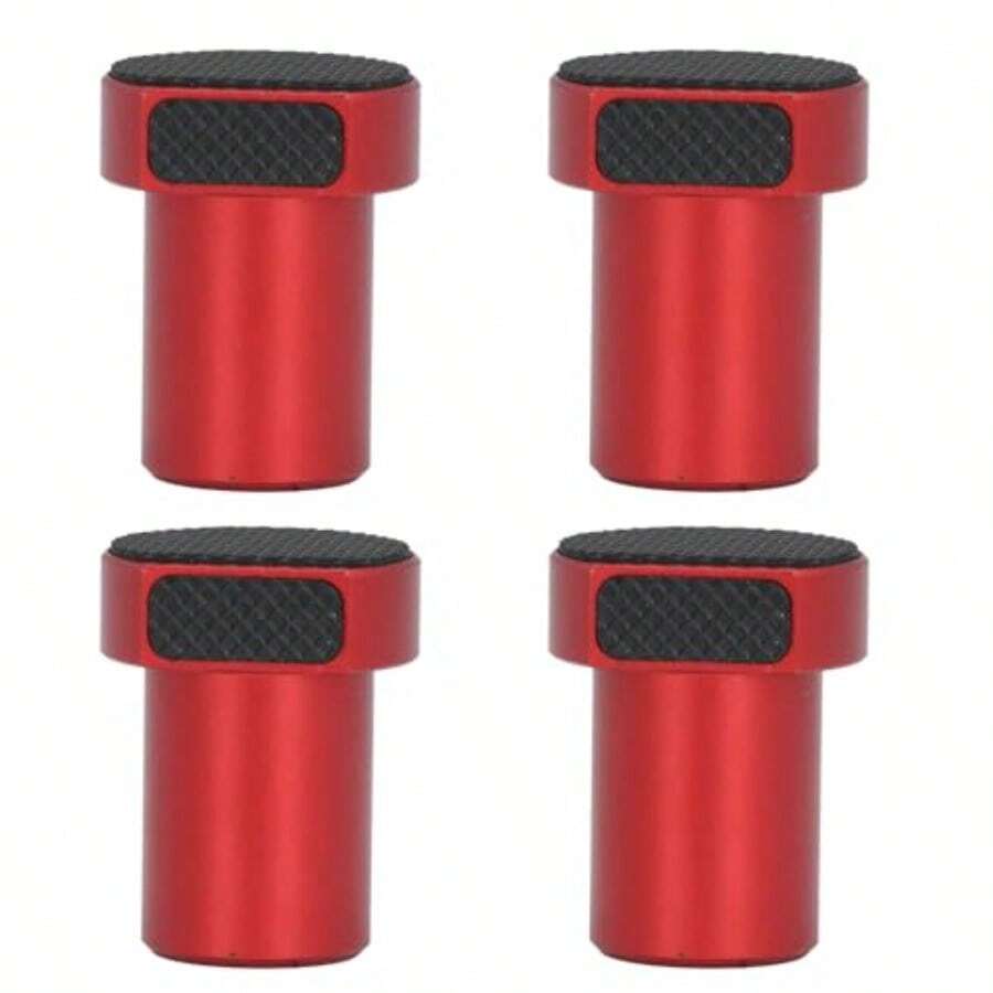 ASDF-4PCS 20mm Bench Dogs Aluminum Alloy Table Stop with Non Slip Pad Woodworking Bench Hole Limit Block for Universal Woodworking Tables Red Anodized Finish for Oxidation Resistance - como en la foto - Ver 1