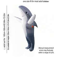 Halloween Inflatable Shark Costume, Fun Prop, Realistic & Cute For Team Building Party, Halloween, Christmas Gift, Masquerade Ball Inflatable Costume, Size Not Applicable - Grey - View 4