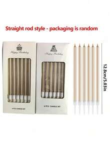 6pcs/12pcs Curved Birthday Candles, Cake Decorative Picks, Birthday Decorative Candles, 30th Birthday Decor, Dessert Birthday Decorations, Birthday Candles, Suitable For Birthday Party, Christmas, Wedding Party, Valentine's Day Decorations, Christmas Cake Decorations - Packaging Random