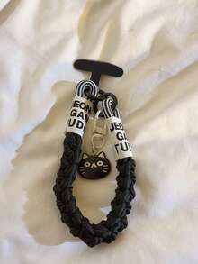 1pc Cute Beige Bear Head & Star Pendant, Suitable For Phone Lanyard, Car Key Chain, Universal Phone Case - Multicolor - View 6