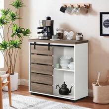 Mueble Organizador De Cocina Minimalista Moderno 80x40x82cm - Blanco - Ver 4