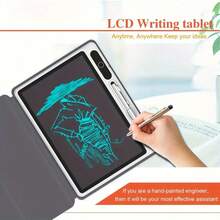 Electronic Notebook With 10-Inch LCD Writing Tablet And PU Protective Case, Erasable Drawing Tablet, Suitable For Use In The Home Office By Adults. - Black - View 6