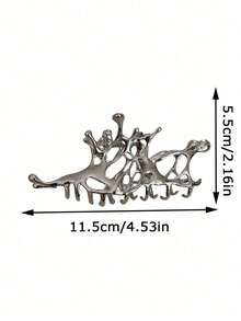 1件装女士镂空不对称设计时尚发爪，街头骷髅头造型发夹，发卡，发夹，发爪夹，发饰，发夹，发卡，发爪夹，学生用品，大学秋冬季女士度假装扮发饰 - 彩色 - 查看 5