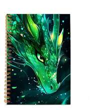 1 A5 Luminous Dragon Notebook, Dragon Art Handbook, Fantasy Dragon Diary, Luminous Dragon Sketchbook, Dragon Theme Writing Pad, Dark Light Dragon Notebook, Not Really Luminous - 1pc - View 1