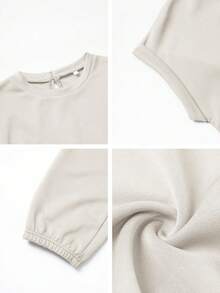 Vaiaye 女士休闲连体裤 - 修身短袖上衣和长裤，适合健身、休闲、性感多功能户外运动，春季长袖罗纹针织连体裤，情人节夏季礼物 - 卡其色 - 查看 11