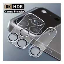 2 Pieces Set:One Large-Hole Air Cushion Case For An Apple + One Silk-Screened Lens Film, Suitable For IPhone 16, 16 Plus, 16 Pro, 16 Pro Max, 15, 15 Plus, 15 Pro, 15 Pro Max. Black Anti-Drop Case, Phone Case, Phone Protective Cover - Clear - View 5