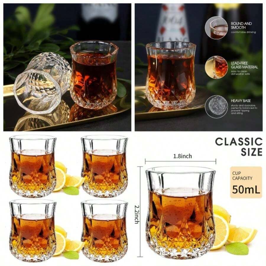1. OZ Tequila Shot Glasses Heavy Base Shot Glass, Cordial Glasses - 4 - View 1