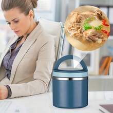 Hộp cơm giữ nhiệt bằng thép không gỉ - Dung tích lớn, có thể tái sử dụng, vỏ nhựa chịu nhiệt, cách nhiệt tốt, phù hợp cho trường học, cao đẳng và văn phòng, vật dụng cần thiết cho năm học mới. - Nhiều màu - Xem 7