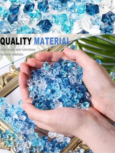 100/200/500 st flerfärgade akryldiamanter, krossade isbitar, plastisbitar, bergsdiamantkristaller, ädelstenar för festdekorationer, vasfyllningar, fotorekvisita, gör-det-själv-konstgjorda isbitar, genomskinliga färgade akrylstenar för akvarium, glasdekorationer, handgjorda material