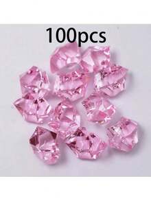 100/200/500颗多色亚克力假钻石、碎冰块、塑料冰块、岩石钻石晶体、宝石，适用于派对装饰、花瓶填充、摄影道具、DIY仿冰块工艺材料、透明彩色亚克力石，可用于鱼缸、玻璃装饰、手工材料 - 彩色 - 查看 14