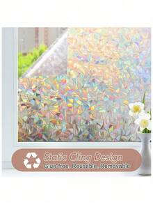 超宽3D彩色玻璃隐私窗膜，单向防窥，隔热99%并阻隔紫外线，防碎，适用于大型玻璃门窗，各种尺寸（宽度30/40/50/60/70/80/90厘米，长度最大可达500厘米） - 彩色 - 查看 6