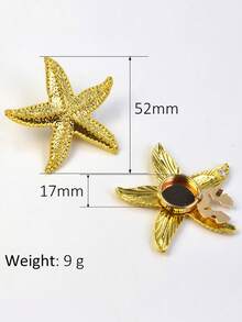 1件时尚轻奢海星袖扣，女士胸针纽扣套，时尚高端服装别针束带夹，创意海洋生物领带夹，女士配饰，女士派对轻奢气质服装袖口套，适合日常佩戴，朋友礼物，爱人礼物，家庭礼物 - 海星 - 查看 7