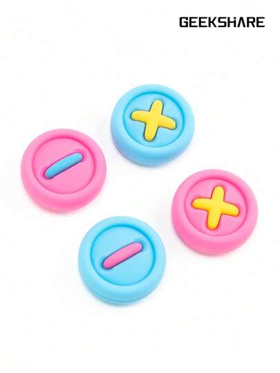 4 pezzi Cappucci in silicone a forma di pulsante cartoni animati per joystick compatibili con 2017/OLED/Switch Lite