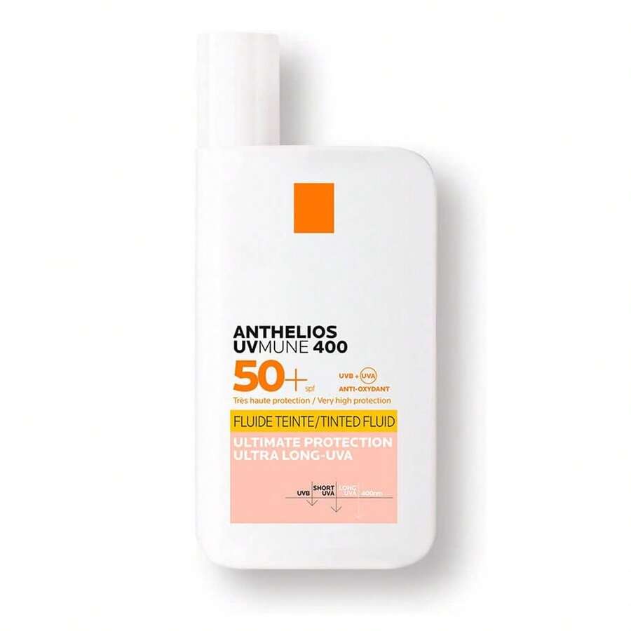 La Roche Posa y Protector solar/Control de grasa y protección solar durante 12 horas/Protección avanzada contra rayos UVA de longitud de onda ultralarga/Alta cobertura y teñido para un aspecto natural/(Apto para todo tipo de piel) FPS 50+ 50 ml - Rosa Pálido - Ver 1