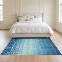 1pc Gold Diamond Velvet + 850g/㎡ + Pointed Stucco Bottom Printed Carpet, Modern Blue Ocean Style, Non-Slip And Durable, Retro Bohemian Modern Holiday Carpet, Moroccan Washable For Yard, Patio, Balcony, Picnic Outdoor Decor, Study Entrance Hall Indoor Carpet Mat, Long Corridor Carpet - Multicolor - View 4