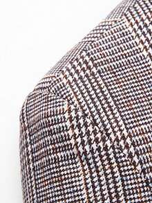 Tucano 男士格纹商务夹克，单排扣设计，内翻领，修身剪裁，适合办公室会议、通勤等场合，是提升商务休闲装扮的必备单品。 - 駝色 - 查看 4