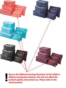 6/7件套旅行行李收纳袋，行李箱打包袋，鞋袋，衣物内衣收纳袋，男女通用 - 彩色 - 查看 10