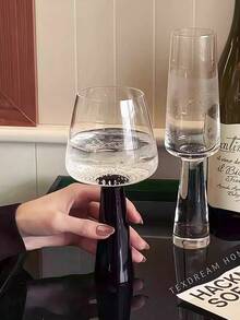 1 件复古黑色金属高脚杯、黑色柱状酒杯、威士忌醒酒器酒杯、浓缩咖啡杯、透明玻璃冰淇淋杯 - 彩色 - 查看 4