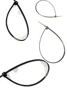 Cinchos plásticos de 12 pulgadas color negro,  por paquete que contiene 50 piezas. Ideales para organizar y sujetar cables, mangueras, tubos y otros elementos en el hogar, taller, oficina o área industrial. Fabricados en material plástico resistente y flexible que permite un ajuste firme y duradero. Su sistema de cierre facilita una instalación rápida y mantiene los objetos bien sujetos y ordenados en diferentes aplicaciones. - Negro - Ver 3