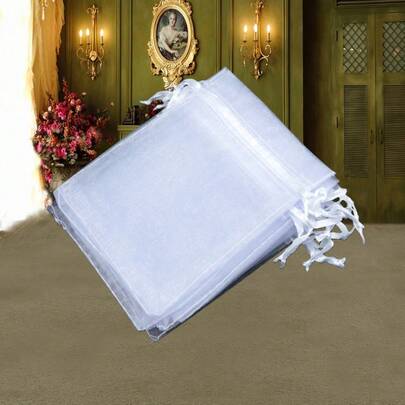 100/50/10 szt. woreczków organzowych, woreczki na biżuterię 3,5 x 4,7 cala, woreczki ze ściągaczem, woreczki na upominki ślubne, woreczki na upominki na przyjęcia, torebki na przyjęcia, świąteczne woreczki organzowe, małe torebki na prezenty, woreczki na biżuterię, mini woreczki ze ściągaczem, woreczki z siatki, odpowiednie na upominki na przyjęcia weselne, świąteczne torebki do pakowania prezentów