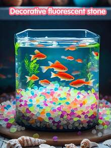 200pcs Multicolor Artificial Glow Stones, Artificial Pebbles, Glow Decorative Stones, 0.43-0.27 Inch ABS Material, Durable, Glow In The Dark, Create Romantic Atmosphere, Decor For Aquarium, Home, Party, Camping, BBQ, Proposal