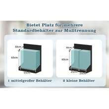 138 Cm, Modern Kitchen Table With Folding Worktop, Low-Noise Casters, EU Plug, Adjustable Shelf And Removable Bin – Black Wood Look