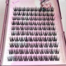LIMEIKAI 100 Stück klebstofffreie falsche 5D Baby Locken Wimpern aus Kunstmink, natürliches, unordentliches, schluffiges, realistisches Haar - C - Übersicht 10