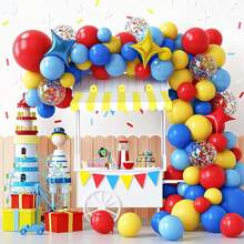 Fowecelt 2 套马戏团主题遮阳篷装饰，3D 条纹纸板遮阳篷，适用于夏季户外嘉年华墙面装饰、马戏团派对装饰（粉色、红色、绿色、黄色、蓝色、马卡龙风格）