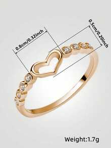 1pc Women's Elegant Square Cubic Zirconia Ring, Suitable For Wedding, Engagement, Party Gifts - Yellow Gold - View 5