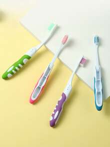 1/4 支装旅行牙刷，可折叠设计，中等刷毛，适合露营、情侣、旅行和商务出行 - 彩色 - 查看 5