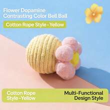耐用猫咪磨牙玩具，带铃铛，互动式自玩球 - 彩色 - 查看 19