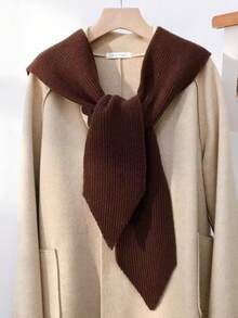 1 Stück Damen Einfarbig Gestrickter Schal & Mütze Set, Neue Mode Sturmhaube, Lässiger vielseitiger gestrickter Halswärmer Schal, Herbst/Winter Kältebeständige Warme Beanie, Geeignet für den täglichen Gebrauch