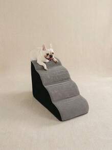 PETSIN 宠物楼梯，狗梯台阶，防滑爬楼梯，适合中型/大型/小型犬爬上床，猫床边爬梯 - 灰色 - 查看 5