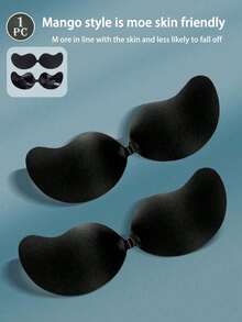 2/1 Pair Invisible Strapless Adhesive Bra: Sexy Silicone Breast Petals, Suitable For Camisole Dresses, Wedding Gowns. Enhances Cleavage And Provides Fuller Bust Appearance. Invisible Mango Cup Bra Inserts - Multicolor - View 6