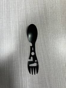 1件装多功能露营叉勺 - 包括勺子、叉子、指南针、开瓶器、开罐器、扳手、剥线钳、鱼鳞刮刀和尺子，一体式紧凑型不锈钢工具 - 彩色 - 查看 13