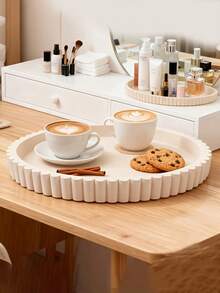 1 chiếc/3 chiếc Khay trang trí tròn màu trắng/đen hiện đại, hình dáng lượn sóng + viền lượn sóng, thích hợp làm vật trang trí trung tâm bàn cà phê, phòng khách, phòng ăn, quầy bếp, phòng tắm, thiết kế đa năng dùng để đựng đồ và trang trí nhà cửa, khay trang trí phong cách Boho. - Nhiều màu - Xem 1