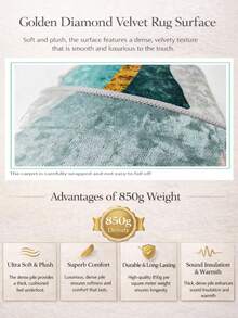 现代风格、复古美式风格、热带植物印花地毯、波西米亚风格。客厅地毯。菱形天鹅绒长方形低绒地毯，压纹细节，装饰性地毯，适用于客厅、卧室及四季家居装饰。柔软、易于打理、可机洗。 - 彩色 - 查看 9