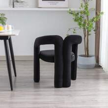 Samt Modern Design Esszimmerstühle, Gepolsterte Dekorative Stühle/Esszimmerstühle/Eimer Seitenstühle, Wohnzimmer Küche Sessel 2-Stück/Satz Freizeitstühle - Black - View 3