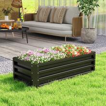 Outsunny Set Of 2 Raised Garden Bed, 3.6 X 1.6 X 1ft Steel Planters For Outdoor Plants, Elevated Planter Box, Easy-To-Assemble, For Flowers Herbs And Vegetables, Black - màu đen - Xem 9