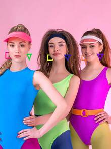 80s 90s Neon Earrings For Women Retro Pendant Acrylic Drop Dangle For 80's Outfit Glow Party Accessories - Multicolor - View 4