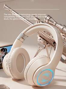 Foldable Wireless Over-Ear Headphones - Long Playtime, Wireless Stereo, Soft Earmuffs, TF Card Player - Comfortable, Portable For Smartphone & Laptop, USB Type-C Charging - 粉色 - 查看 10